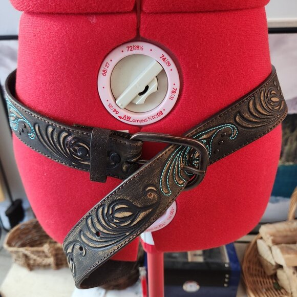 Accessories - Tooled Leather Belt | Equestrian Enchantress | 36 inches